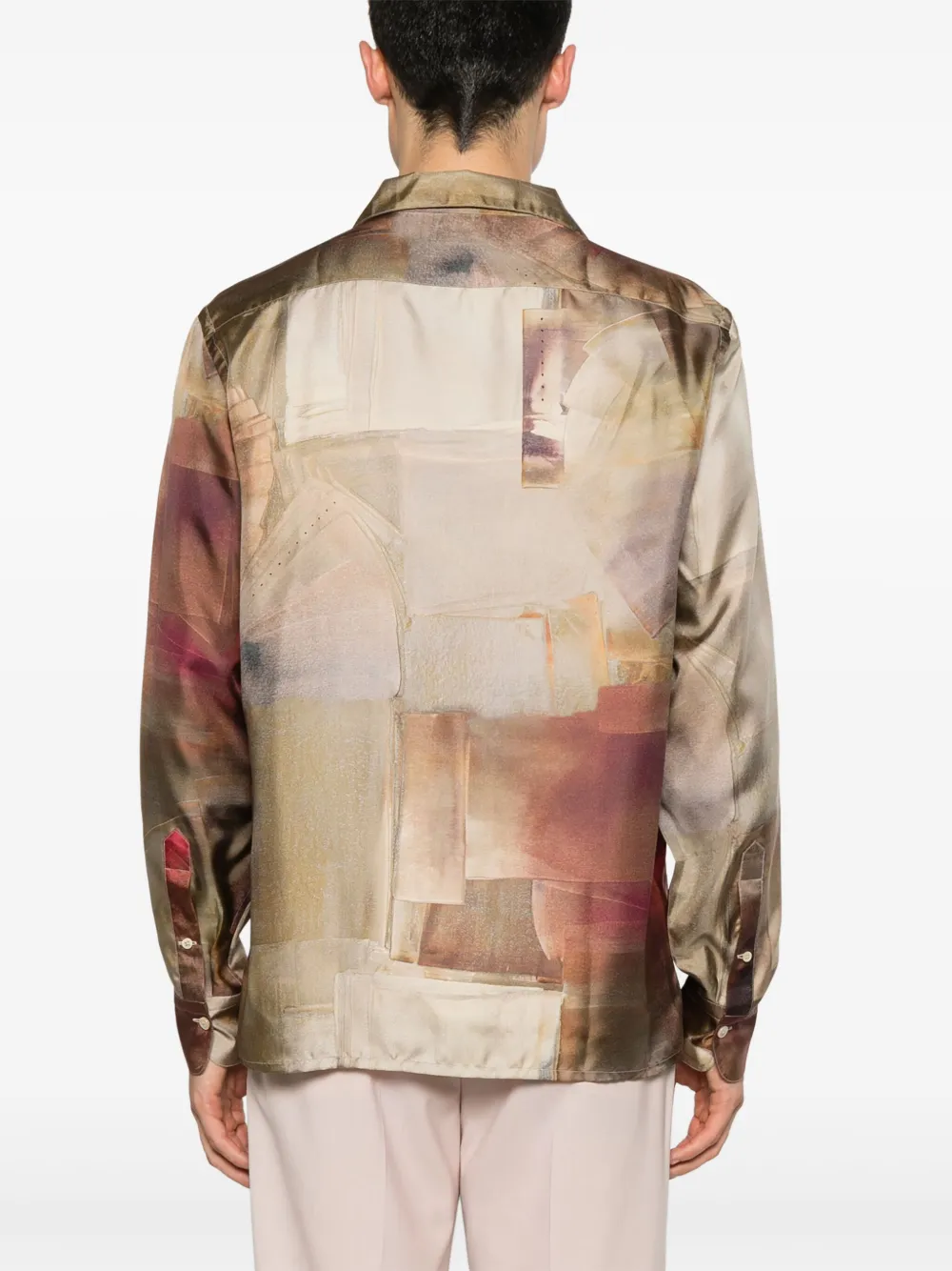 Alessandro Gherardi Overhemd met print Bruin