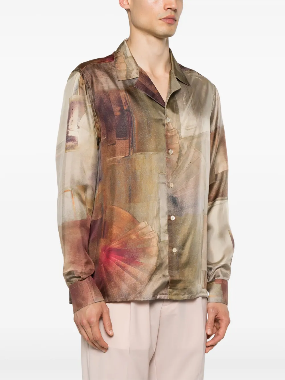 Alessandro Gherardi Overhemd met print Bruin