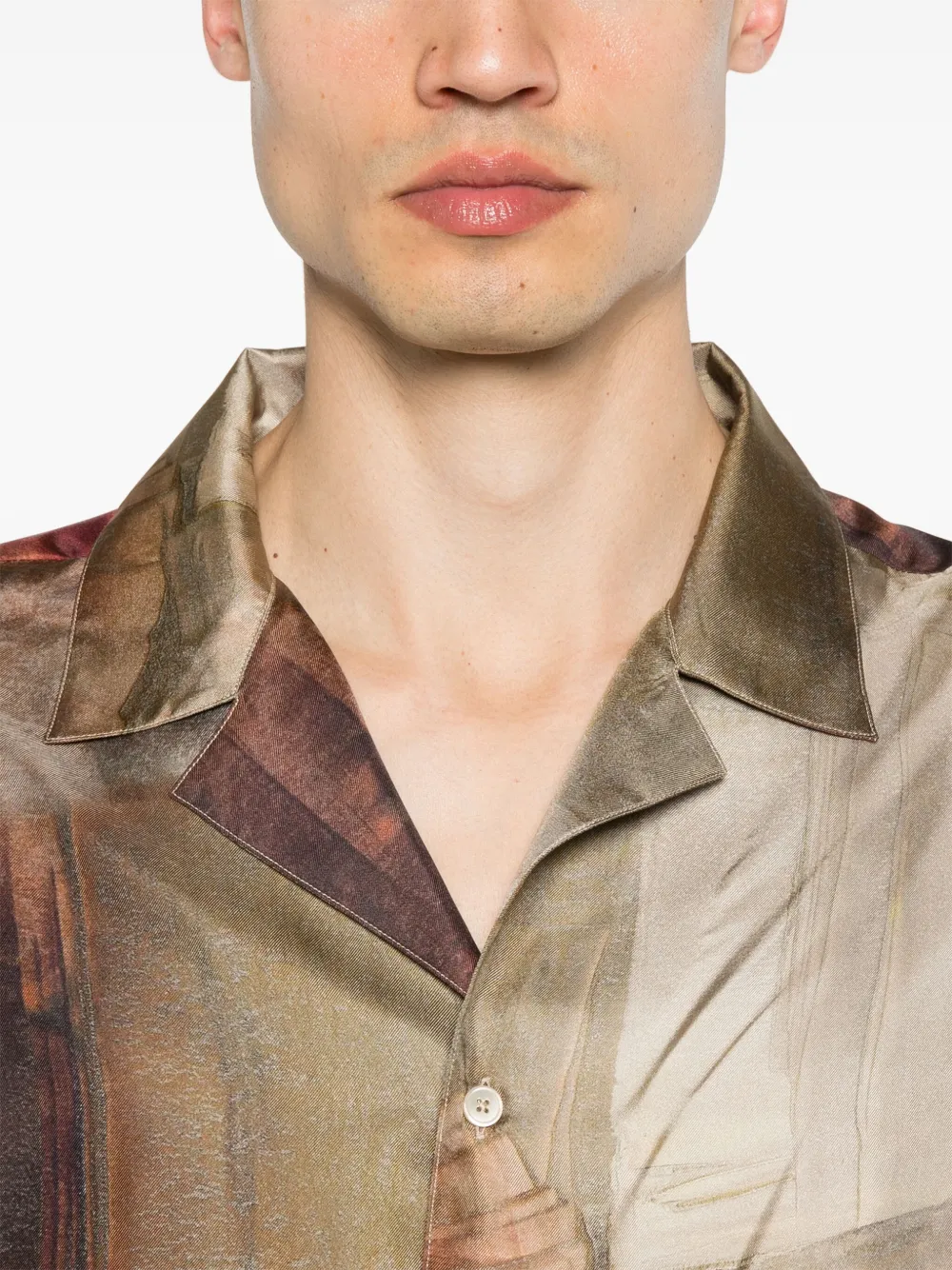 Alessandro Gherardi Overhemd met print Bruin