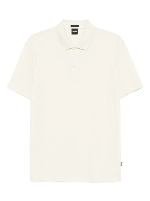BOSS patterned-jacquard polo shirt