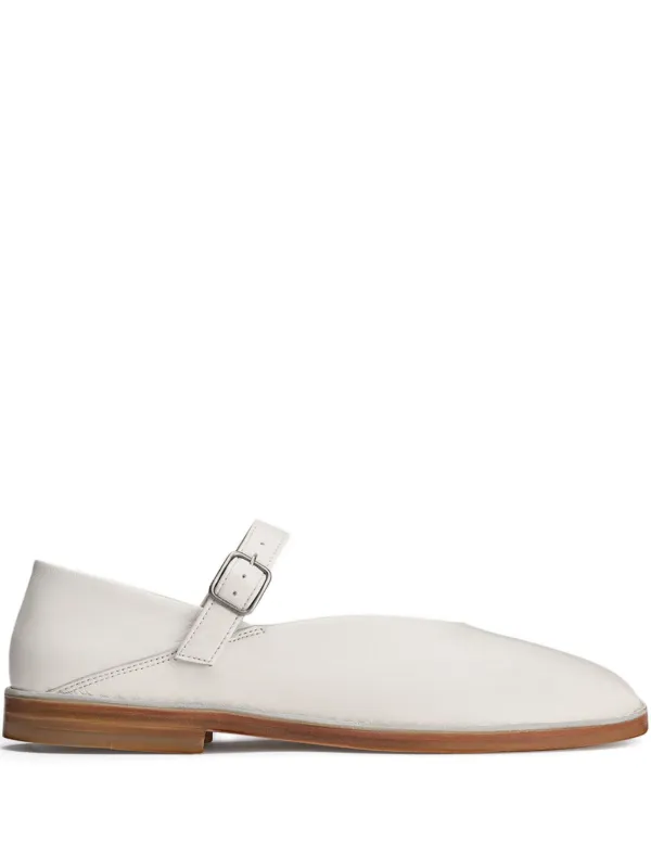 【新品未使用】LEMAIRE レザー　フラット　シューズ LEMAIRE レザー フラットシューズ | ホワイト | FARFETCH JP