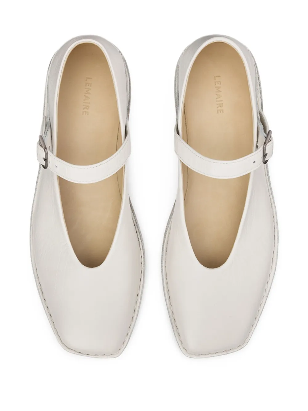 LEMAIRE leather ballet flats White