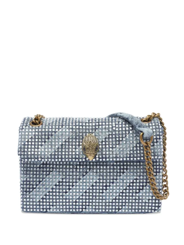 Kurt Geiger London Kensington Studded Denim Shoulder Bag