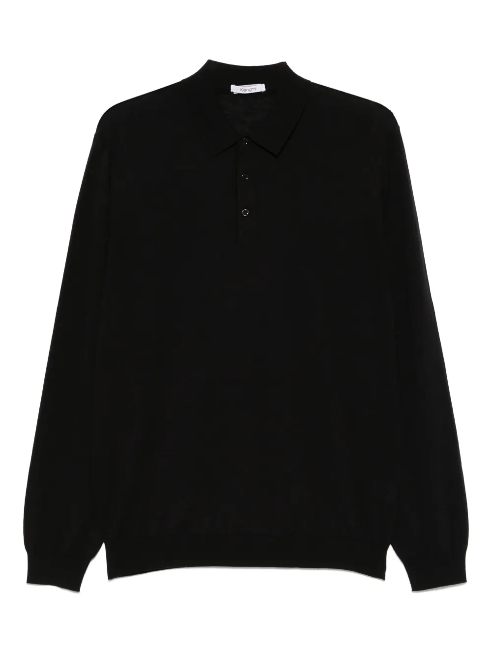 Kangra fine-knit polo shirt | Black | Image 1