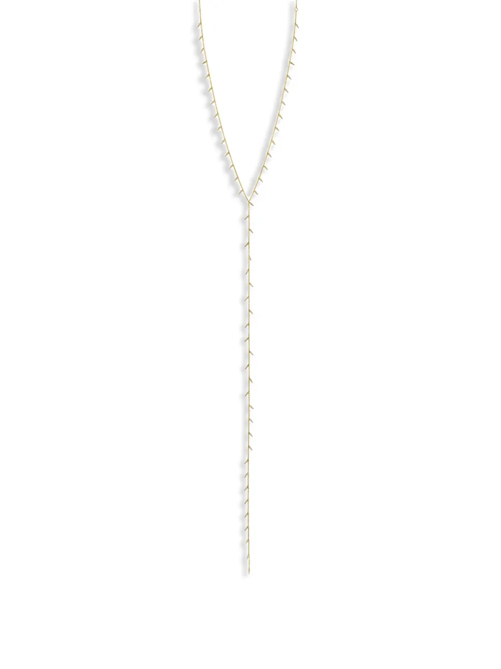 14K yellow gold fringe lariat necklace