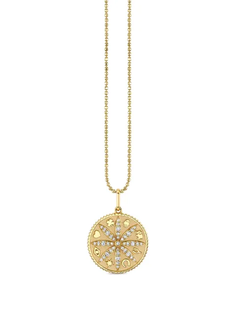 Sydney Evan 14K yellow gold small Sand Dollar diamond necklace