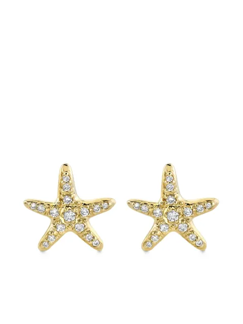 Sydney Evan 14K yellow gold Starfish diamond stud earrings