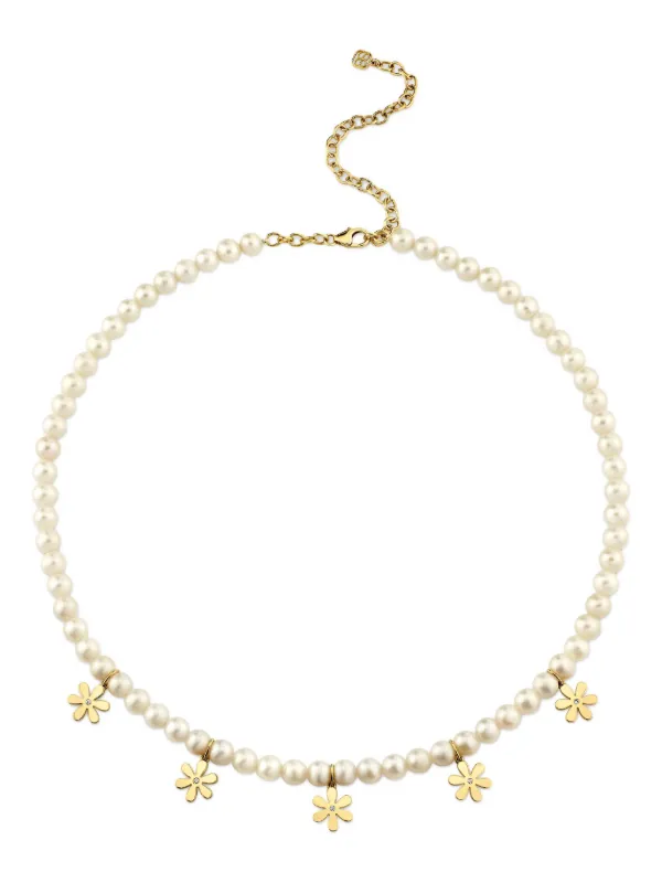 Sydney Evan 14CT Yellow Gold Daisy Diamond Necklace
