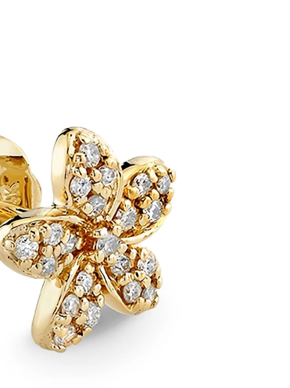Sydney Evan 14K yellow gold Plumeria diamond stud earrings | Fine Jewelry | Image 2