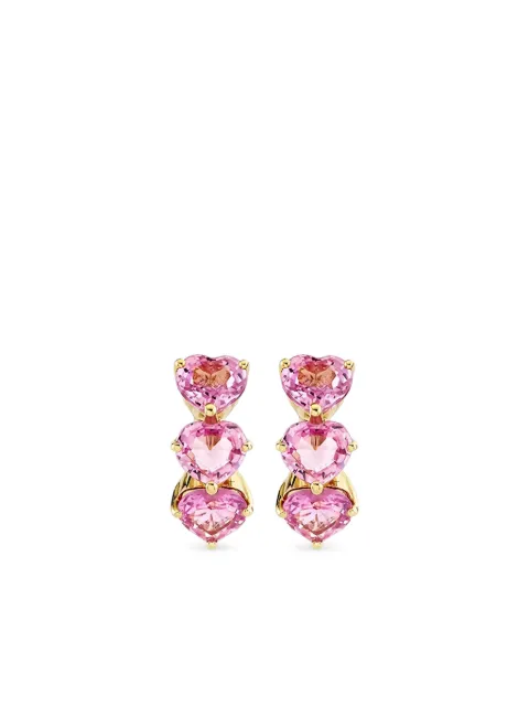 Sydney Evan 14K yellow gold Heart sapphire hoop earrings
