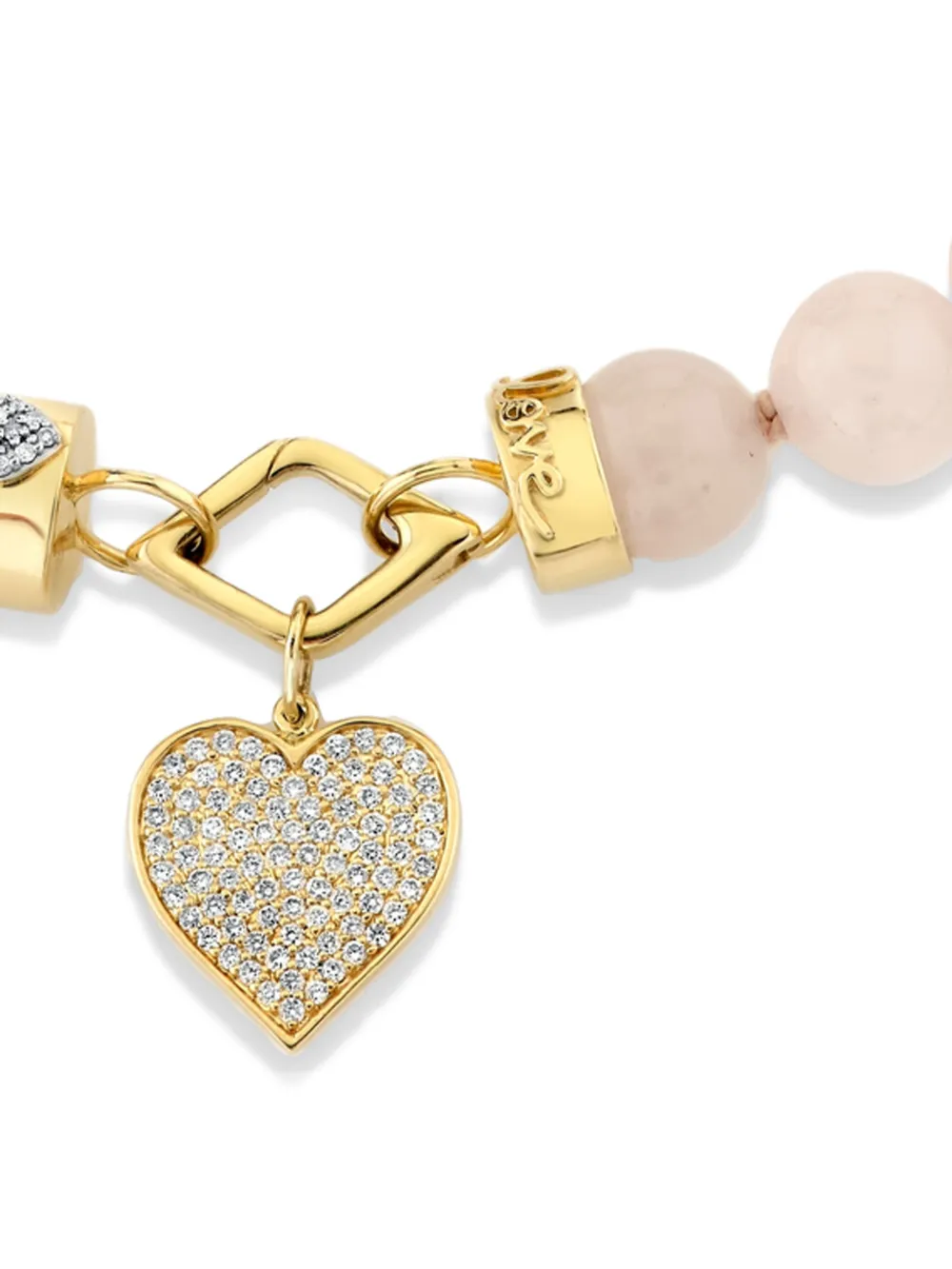 Sydney Evan 14K yellow gold Love rose quartz and diamond necklace | Fine Jewelry | Image 2