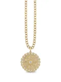 Sydney Evan 14K yellow gold Icon Wheel Coin diamond necklace