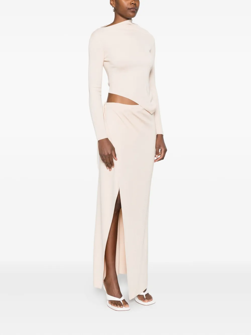 Aya Muse Aura maxi-jurk met uitgesneden details Beige