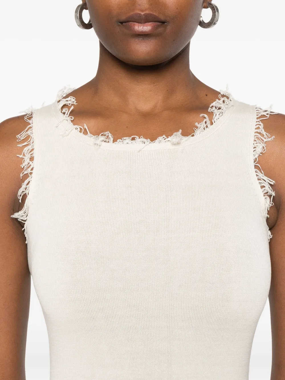 Aya Muse Fleur mini-jurk met franje Beige