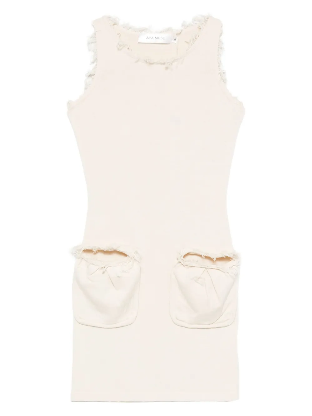 Aya Muse Fleur frayed-detail mini dress | Neutrals | Image 1