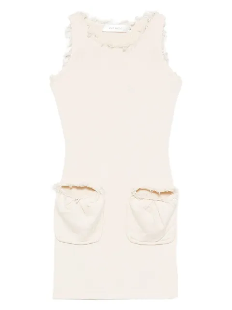 Aya Muse Fleur frayed-detail mini dress