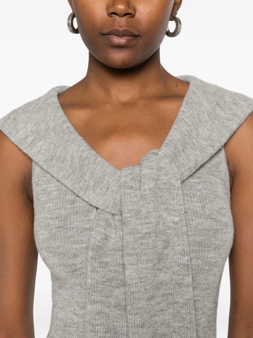 Aya Muse Vao Sleeveless Mini Dress In Gray