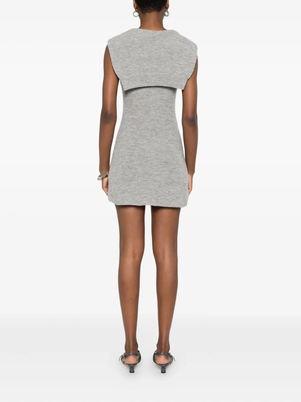 Aya Muse Vao Sleeveless Mini Dress In Gray