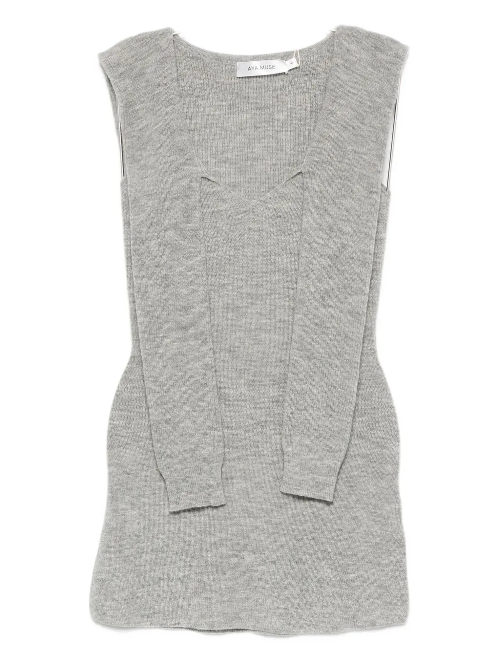 Aya Muse Vao Sleeveless Mini Dress In Gray