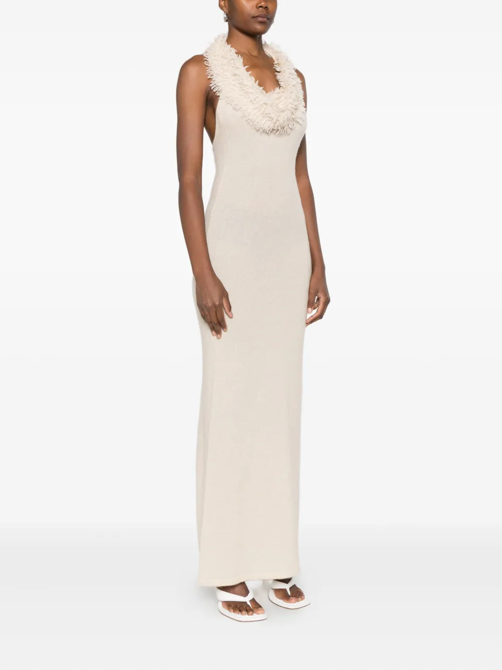 Aya Muse Wren maxi-jurk met halternek Beige