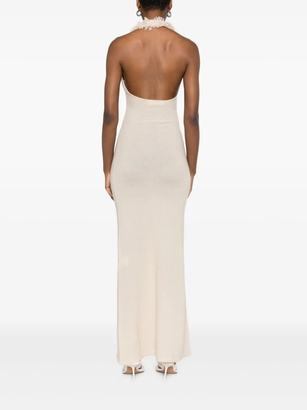 Aya Muse Wren maxi-jurk met halternek Beige