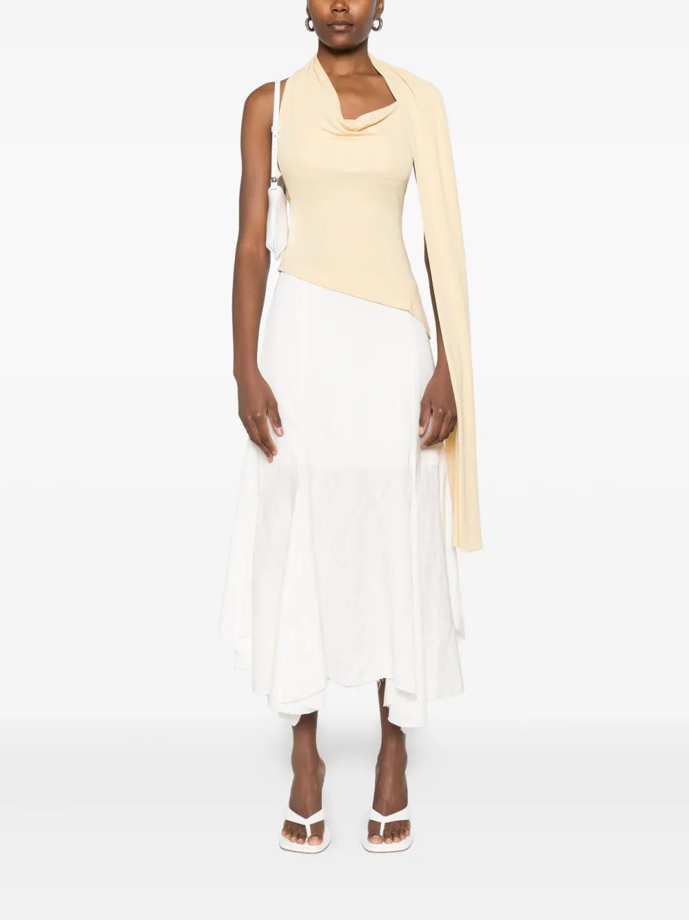 Aya Muse asymmetric draped-detail blouse - Beige