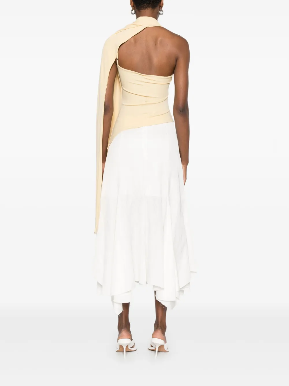 Aya Muse Blouse met gedrapeerd detail Beige