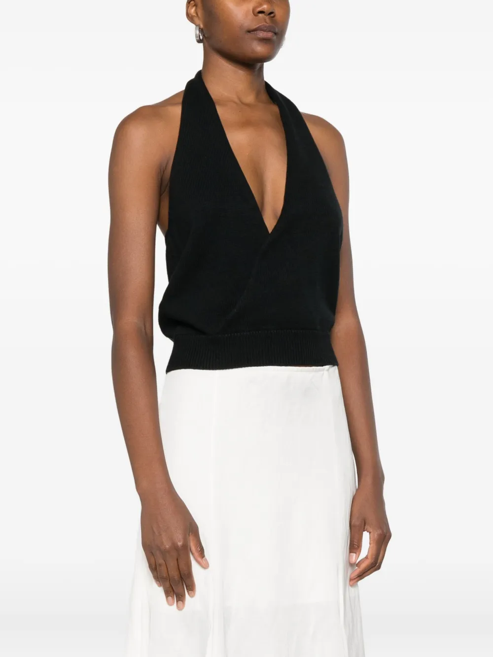 Aya Muse Gebreide haltertop Zwart