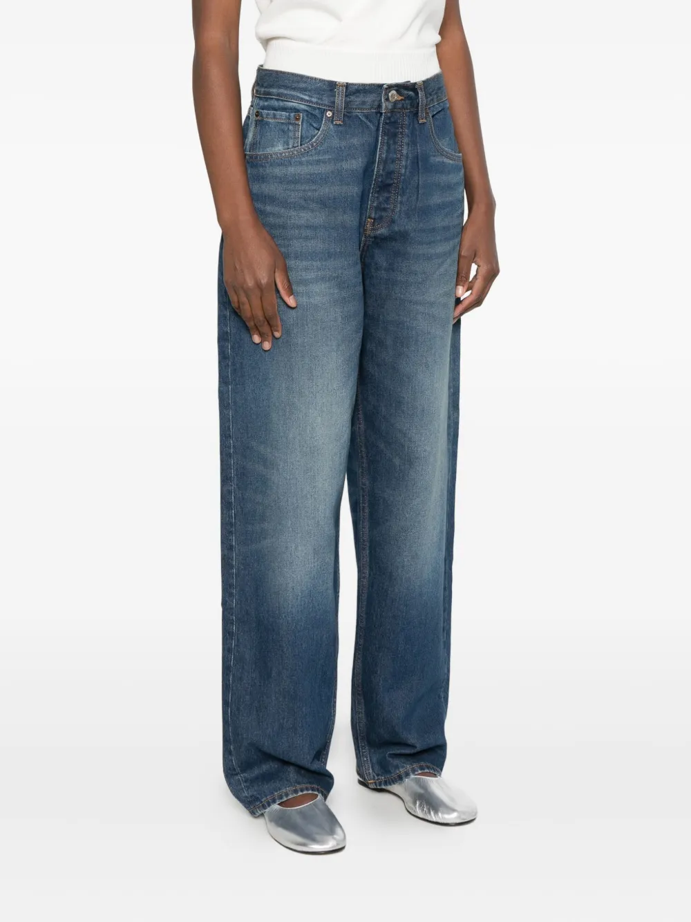  Aya Muse Wide-leg Jeans - Blue 