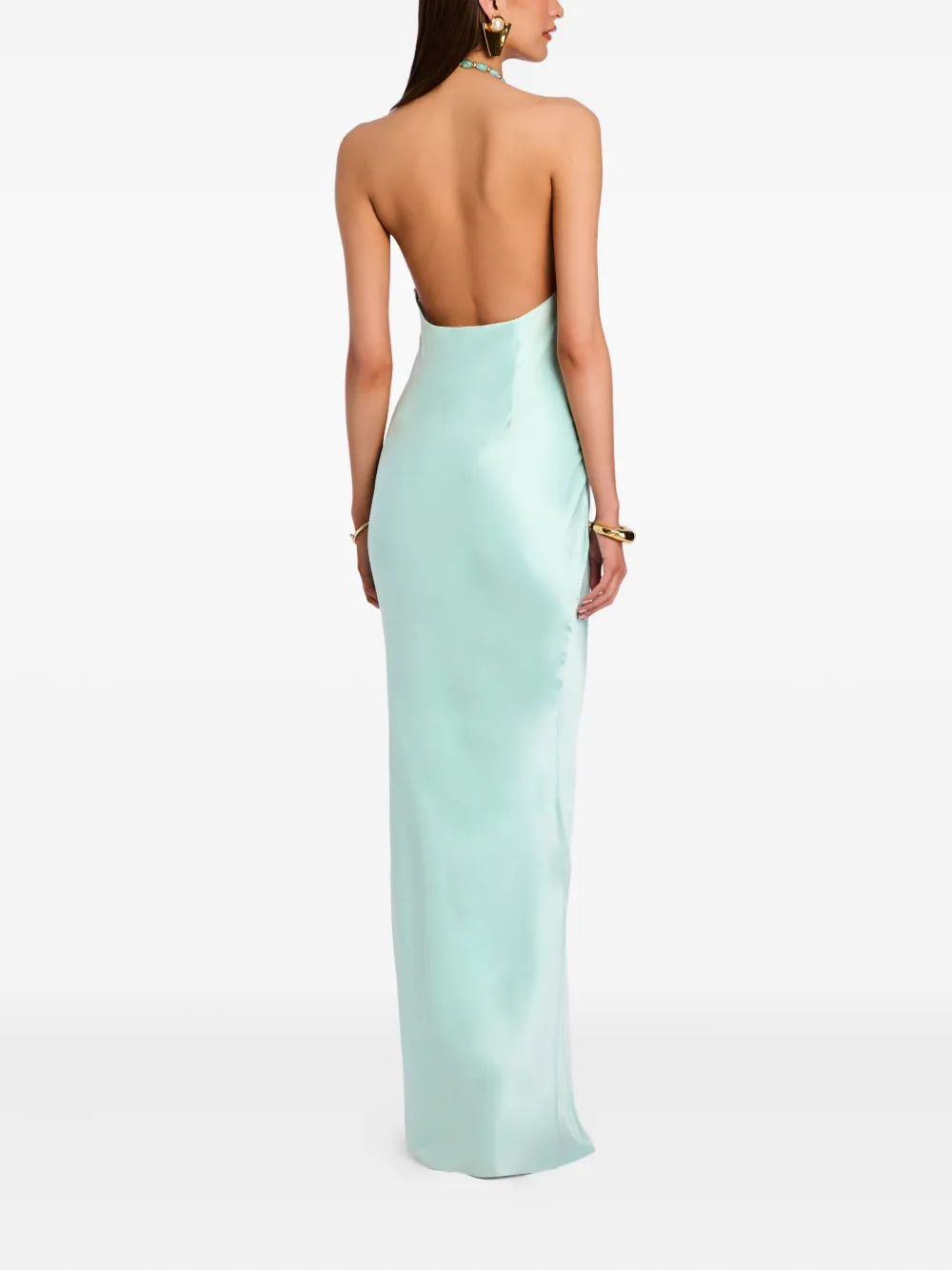 Retrofete Anat maxi-jurk Blauw