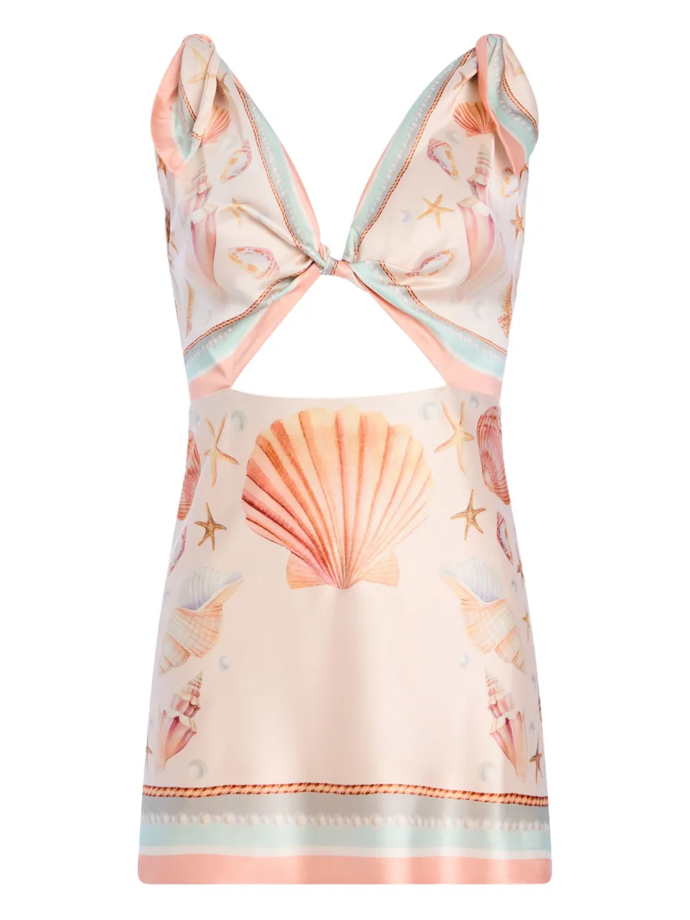 Retrofete Icelyn shell-print knot-front mini dress Roze