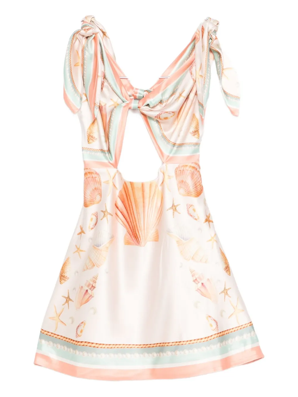 Retrofete Icelyn shell-print knot-front mini dress Roze