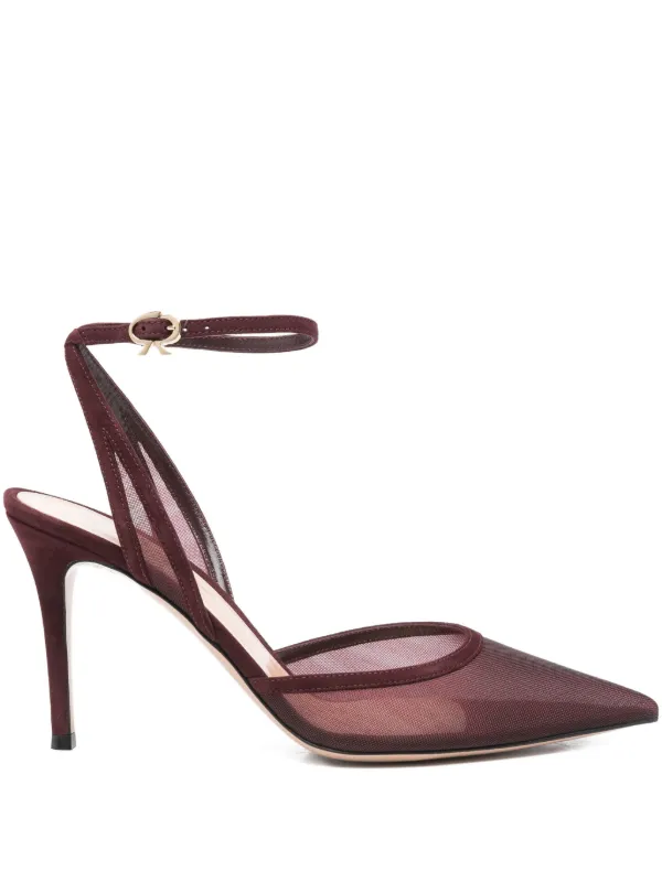Gianvito Rossi 100mm Suede Heeled Pumps in Red