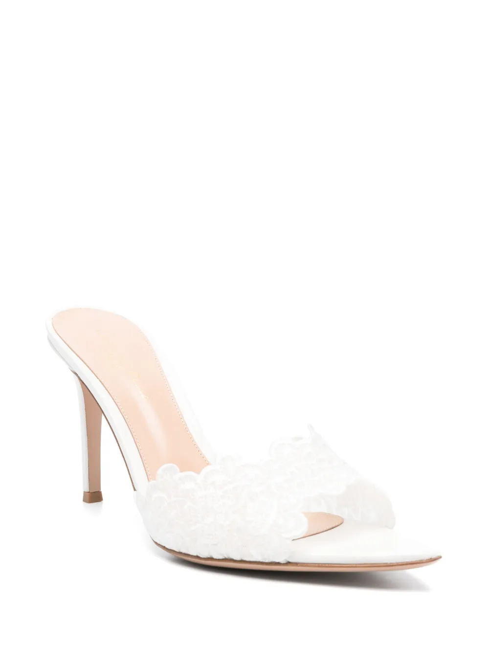 Gianvito Rossi 95 mm Yvonne muiltjes - Wit