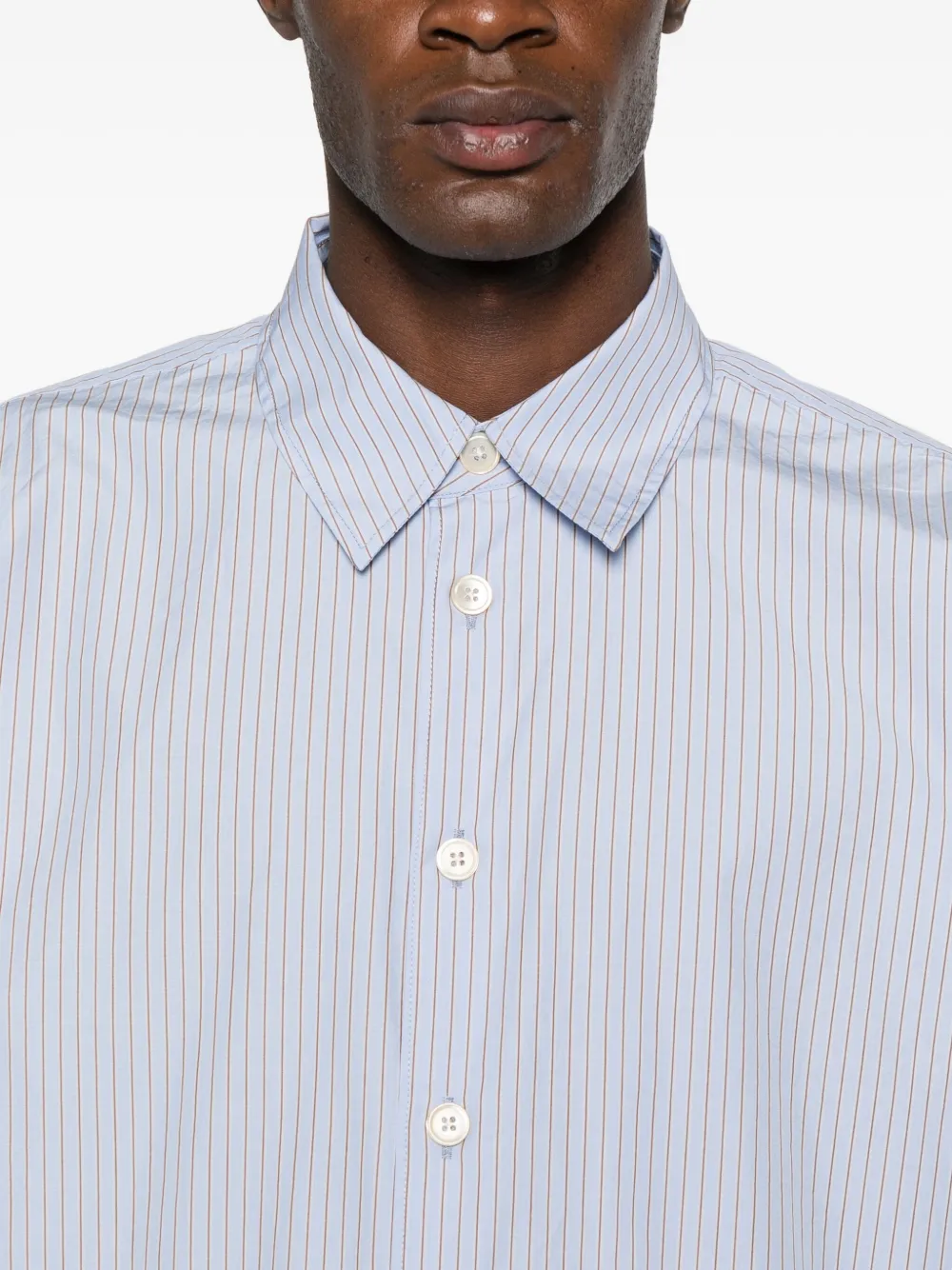 Our Legacy Striped Poplin Shirt In Blue