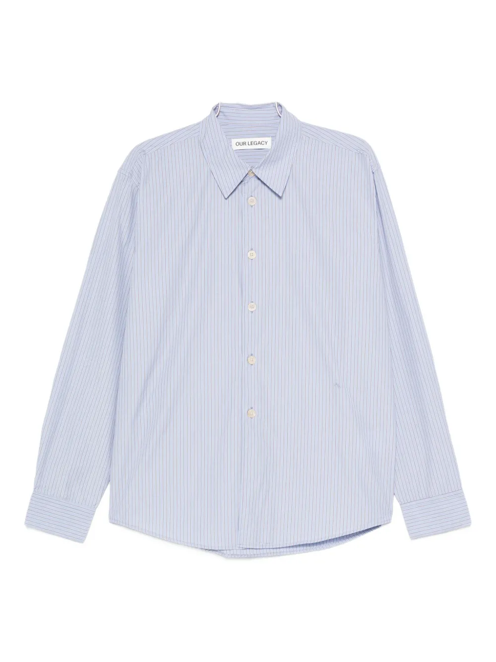 Our Legacy Striped Poplin Shirt In Blue