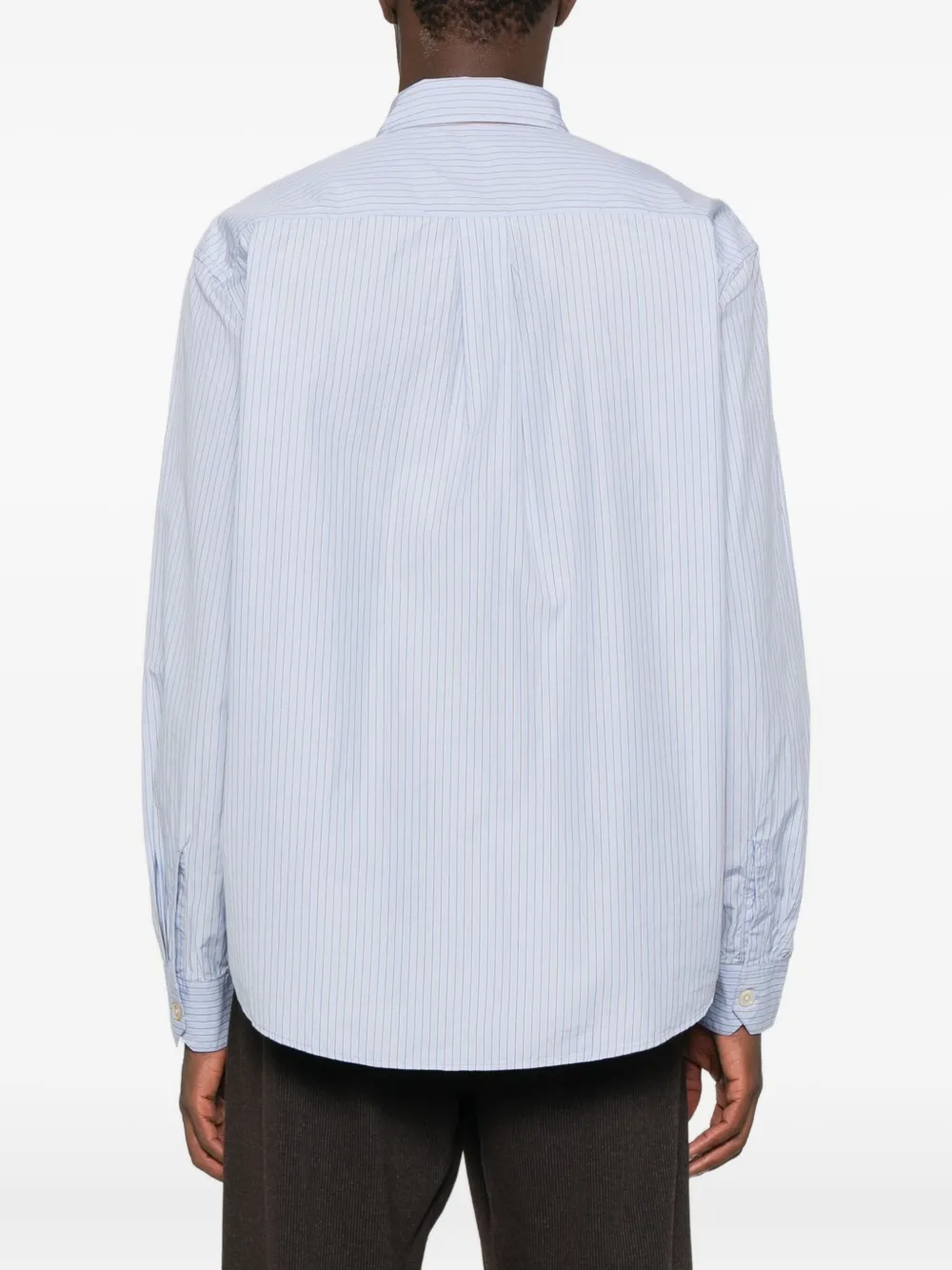 Our Legacy Striped Poplin Shirt In Blue