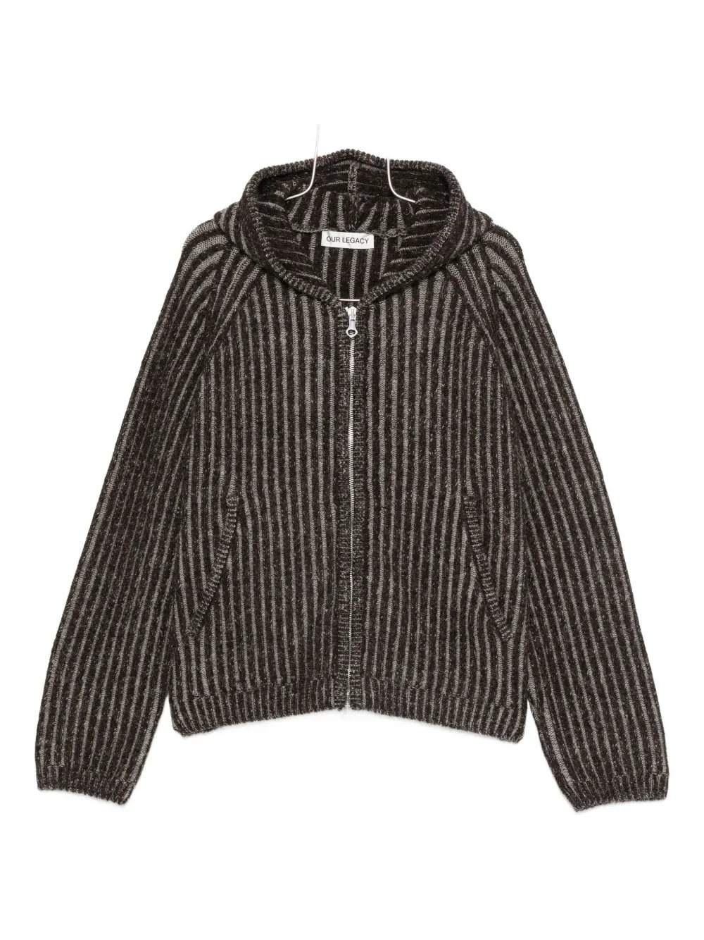 OUR LEGACY striped hooded cardigan | Brown | Image 1