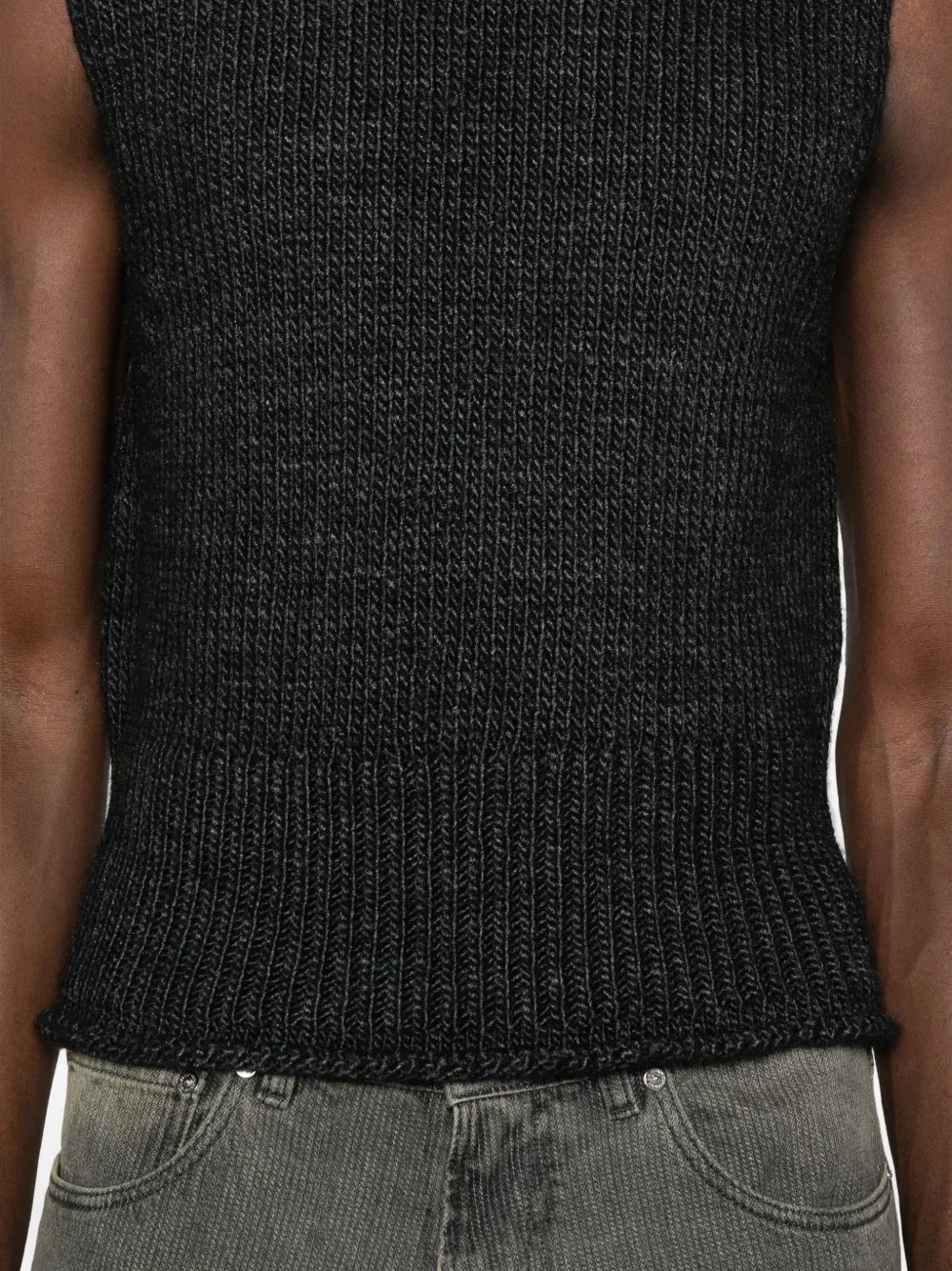Our Legacy Ribbed Knitted Tank Top In Black