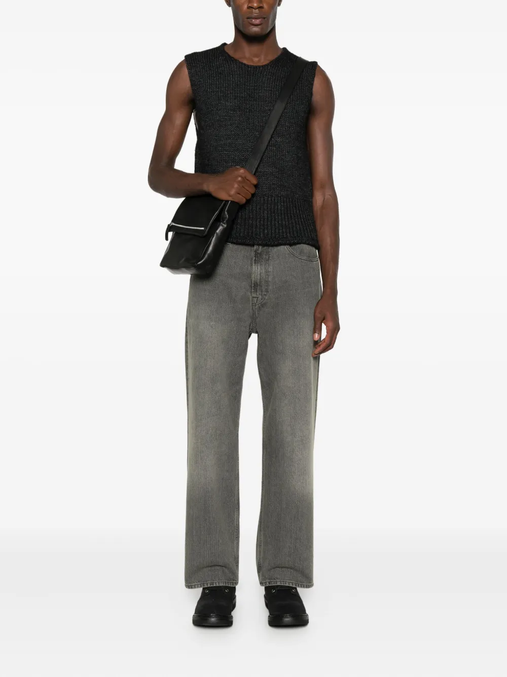 OUR LEGACY ribbed knitted tank top - Zwart
