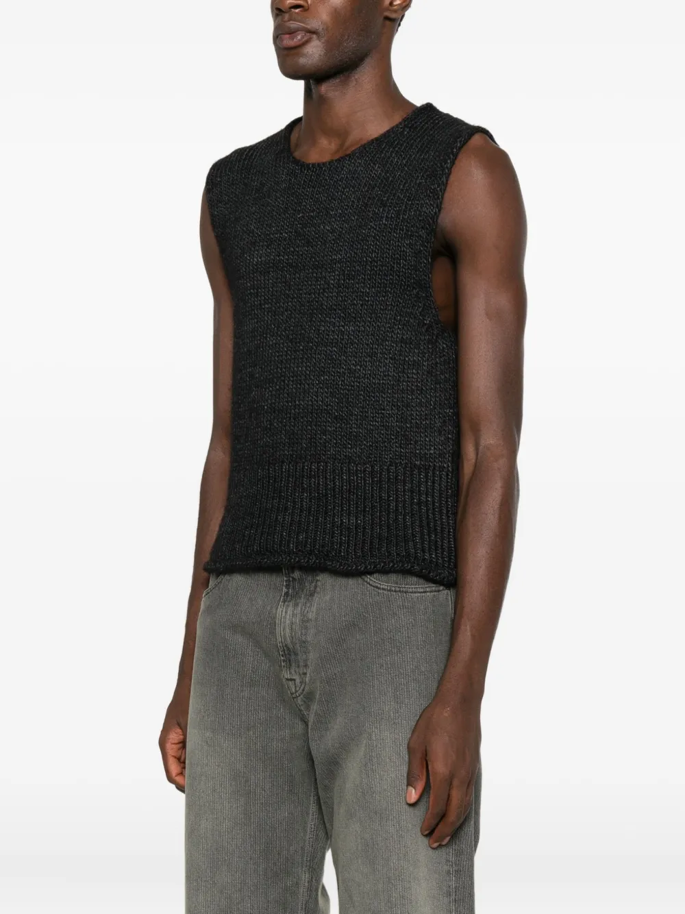 Our Legacy Ribbed Knitted Tank Top In Black