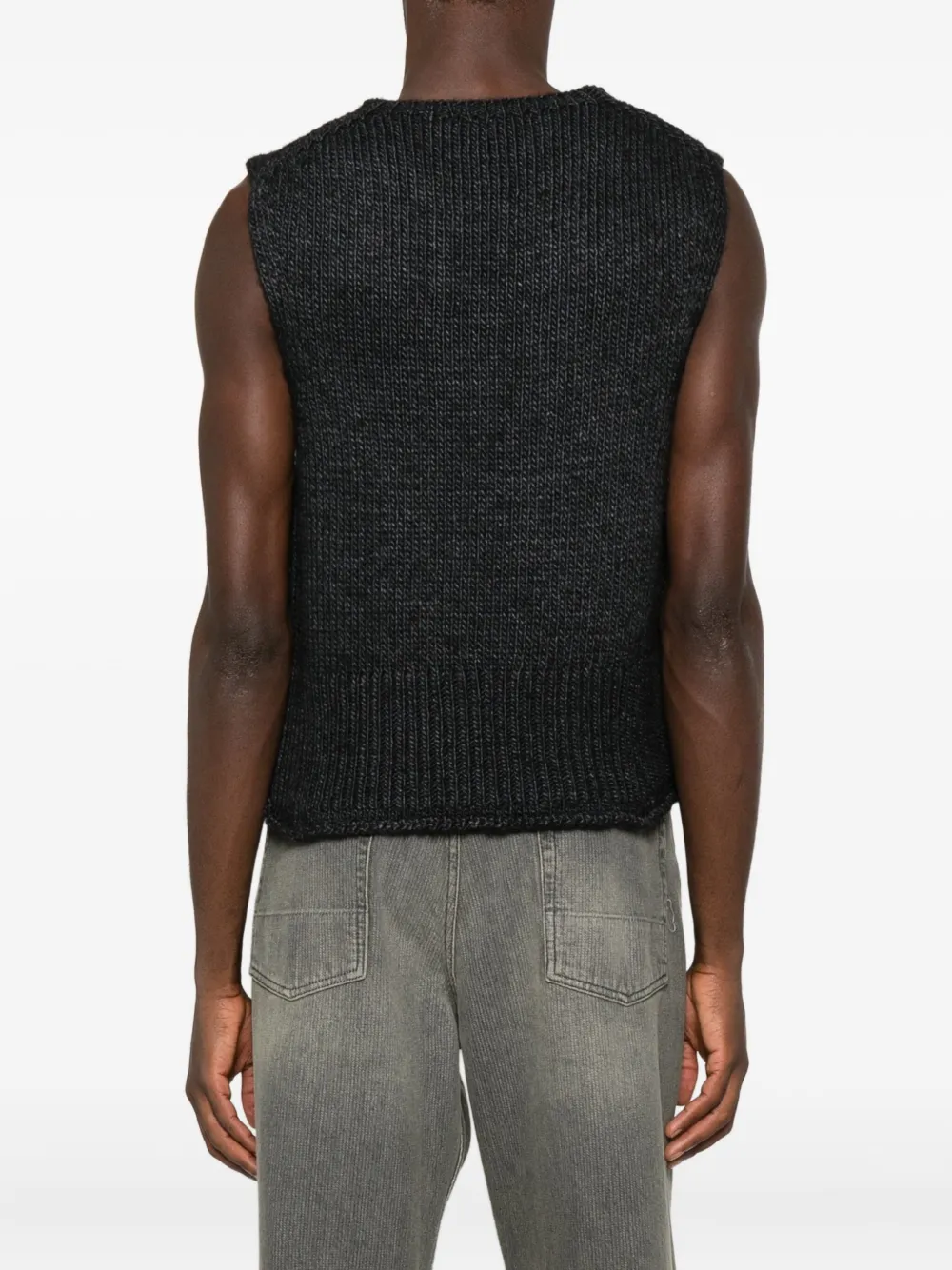 Our Legacy Ribbed Knitted Tank Top In Black