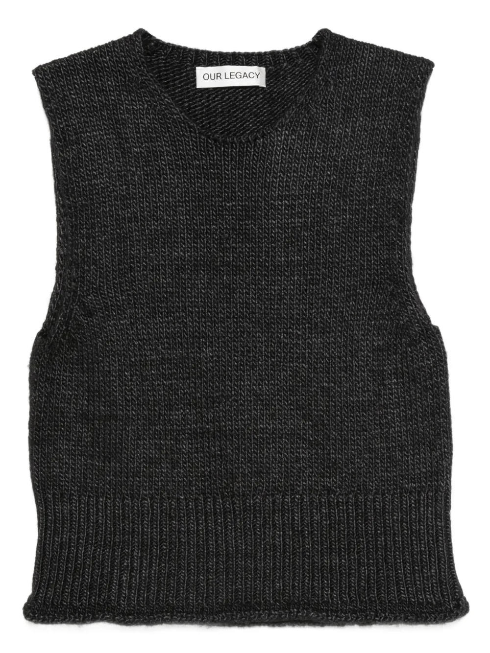 OUR LEGACY camiseta tejida de canalé | negro | Image 1