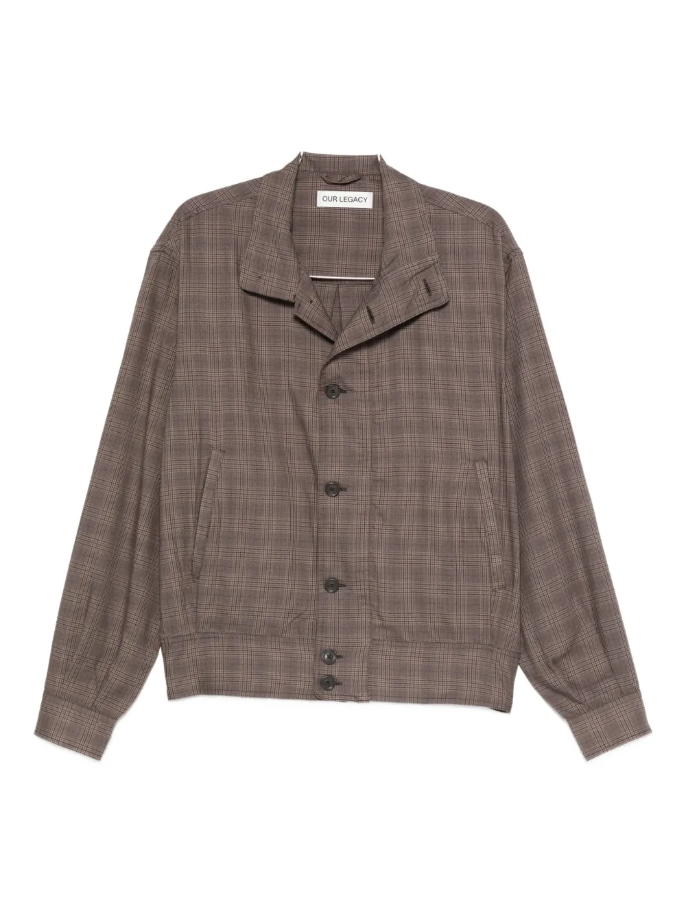 OUR LEGACY Glen plaid-pattern bomber jacket | Brown | Image 1