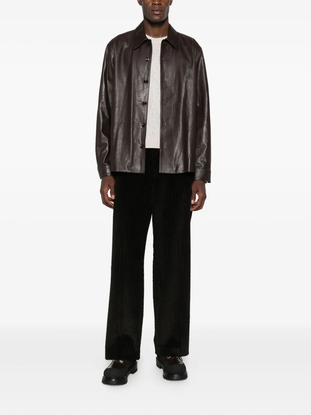OUR LEGACY Hemdjacke aus Leder | Lederjacken | Image 2