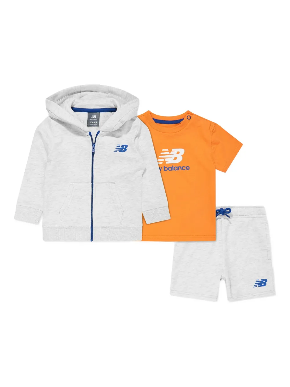 New Balance Kids ロゴプリント スリーピース トラックスーツ - グレー New Balance Kids ロゴプリント スリーピース トラックスーツ - グレー