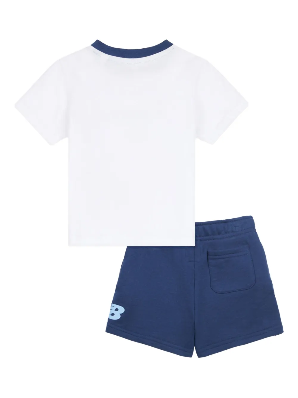 New Balance Kids T-shirt en shorts set met logo Wit