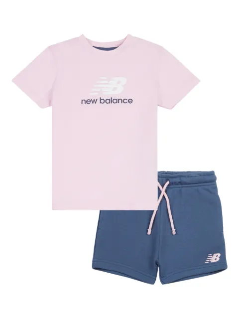 New Balance Kids logo-print shorts set