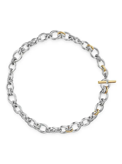 Collier DY Mercer® Petite Toggle Chain en or 18ct et sterling serti de diamant - David Yurman - Modalova