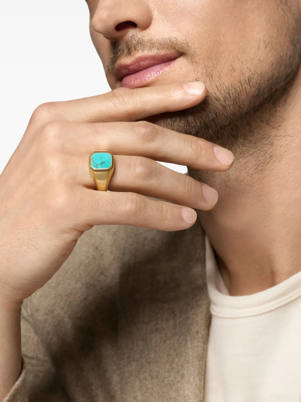 David Yurman 18K yellow gold Streamline® Signet turquoise ring | Image 2